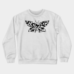 Veil of Butterflies, Black on White Crewneck Sweatshirt